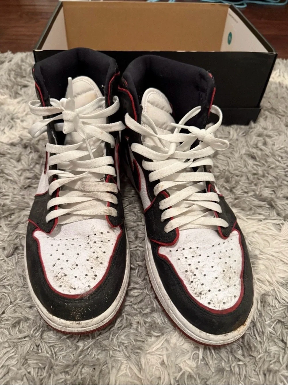 Jordan High-Top Sneakers - Black/White/Red